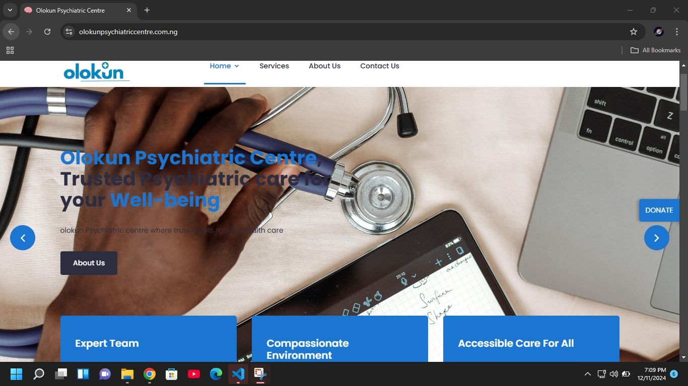 Olokun Psychiatric Centre - Professional Healthcare Website