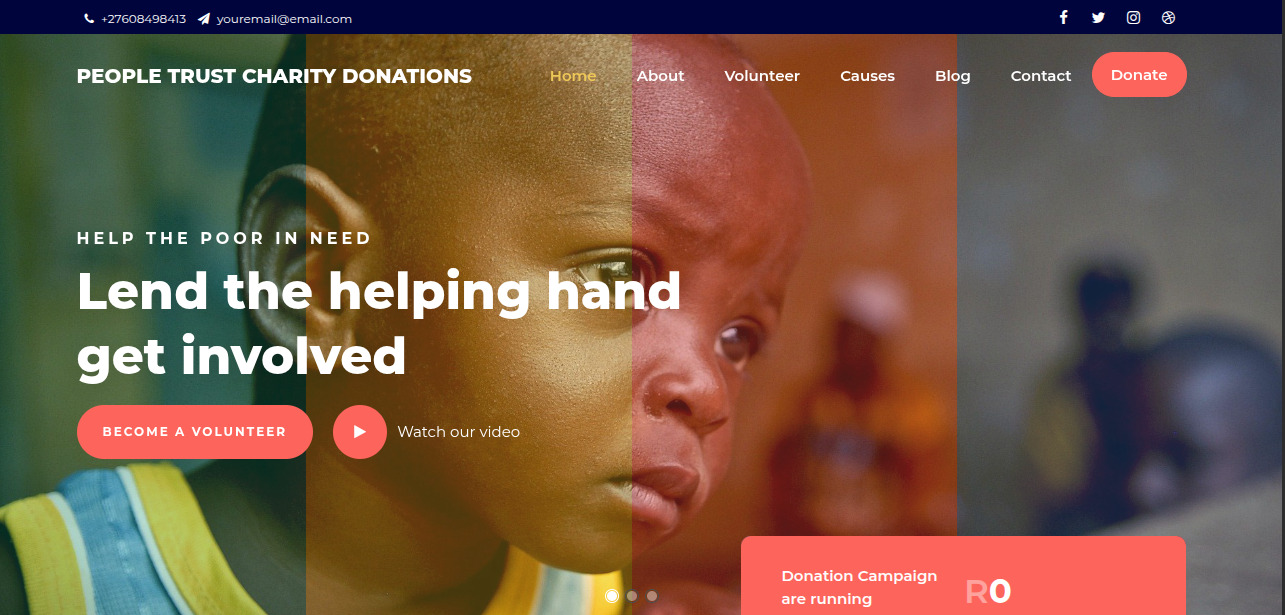 People Trust Charity Donations - Non-profit Organization Website